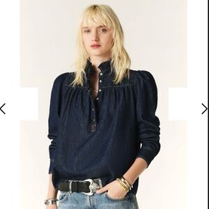 Aritzia Wilfred high neck ruffle blouse
